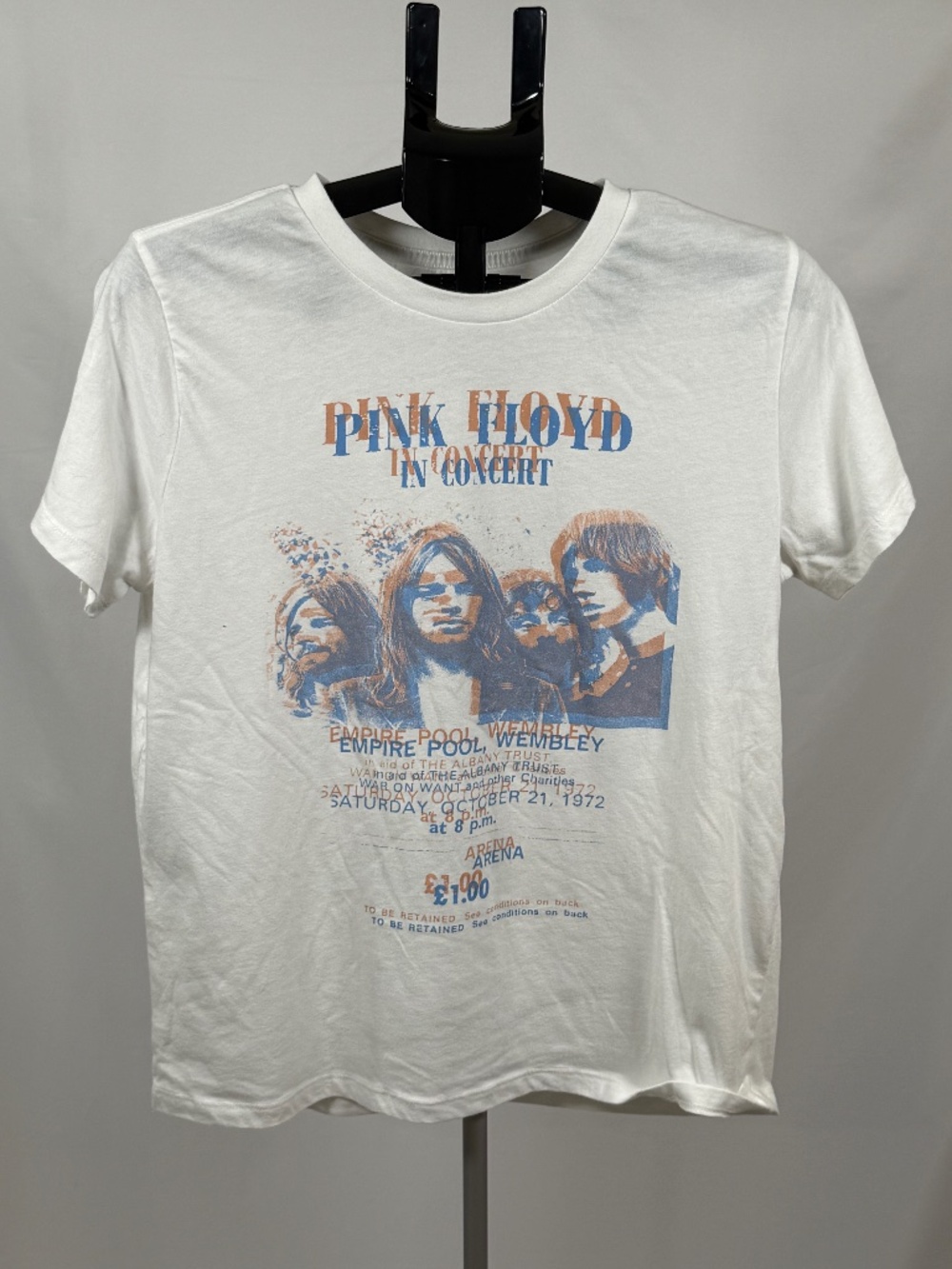 Pink Floyd In Concert Graphic Band Tee White Size Large